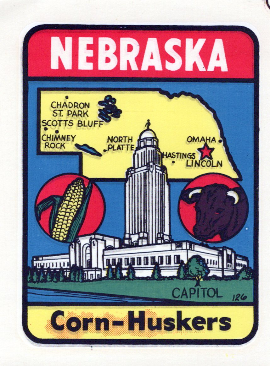 (image for) Nebraska(1) Capitol Vintage Vacation Stickers